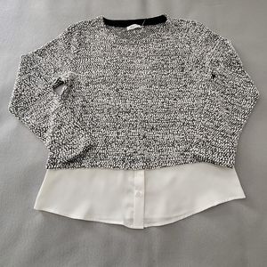 KALVIN KLEIN GREY  STRETCHABLE BLOUSE/SHIRT/SWEATER TOP Size L